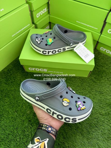 Crocs Bayaband clog in Slate Dark Gray with original box and papers