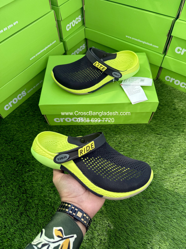 IMG_4887 Crocs LiteRide 360 Slate Black Yellow Ombre Marble