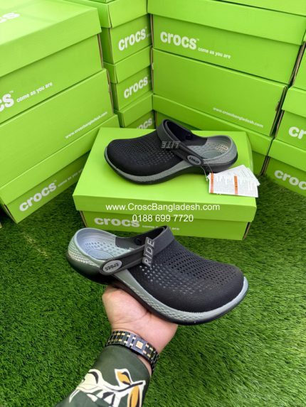 Crocs LiteRide 360 clog in Slate Black Gray Black with original box and papers
