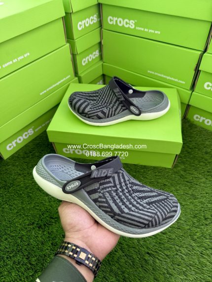 Crocs LiteRide 360 Slate Black Gray Stripe